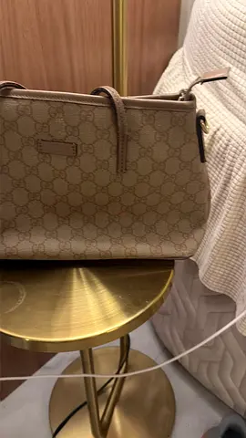 Beige GG Monogram Crossbody Bag - Preowned