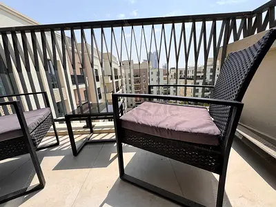 Outdoor Balcony Chair Set with Cushions and table