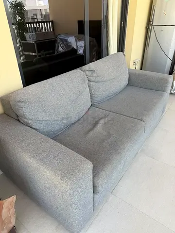 Comfortable Grey 2 Seater Fabric Sofa