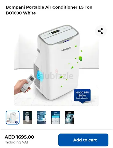 Bompani Portable Air Conditioner 1.5 Ton BO1600 White