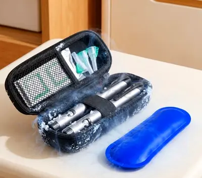 Portable insulin cooler kit with Carry Case