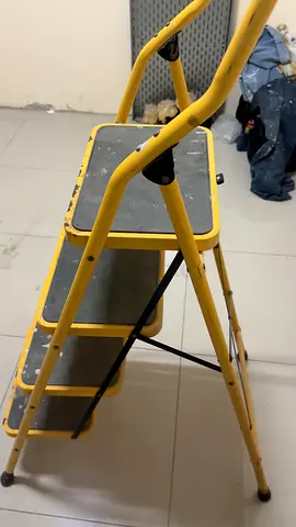 Yellow 3-step Folding Step Ladder - Used, Sturdy