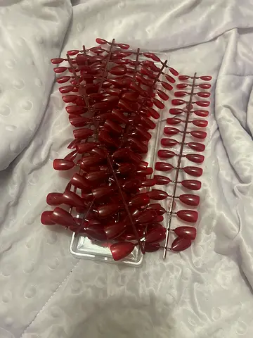 Dark Red Almond Press On Nails