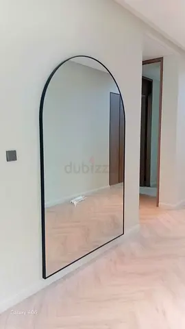 Large Arched Full-Length Wall Mirror with Black Frame 200x120 cm