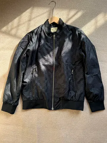 Black Gucci GG Jacquard zip jacket
