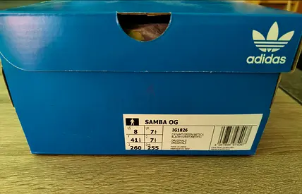 Adidas Samba sneakers - green & red stripes, size UK 7.5