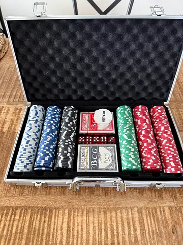 Deluxe Poker Chip Set with Cards and Aluminum Case
