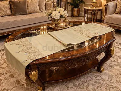 Sold wood centre table set of three