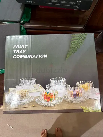 Glass Fruit Tray Combination Set - New in Box