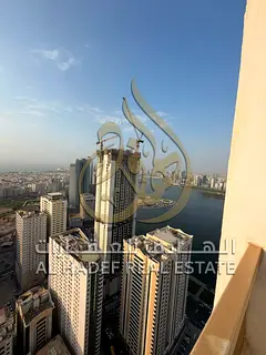 Available now: a large penthouse in Al Majaz 3 featuring a stunning full sea view, generous living s