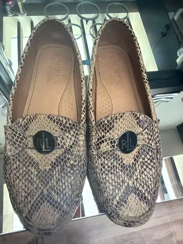Ralph Lauren snakeskin-print women's loafers, size 37(EU) - gently used