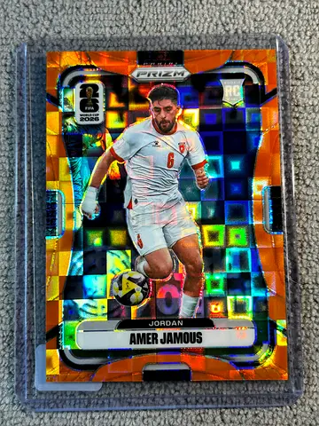 Amer Jamous RC 2026 Panini Prizm FIFA World Cup Orange Checker /299