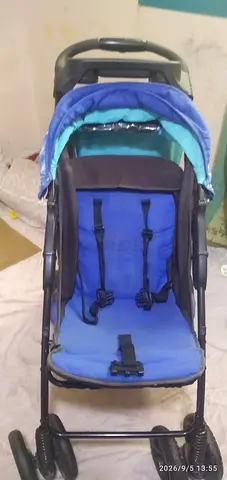 Lightweight blue baby stroller - used, good condition