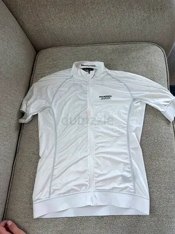 PAS NORMAL STUDIOS White Short-Sleeve Cycling Jersey (Full Zip) - L SIZE