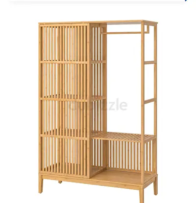 Wooden Open Wardrobe / Hallway Storage Rack - Natural Finish