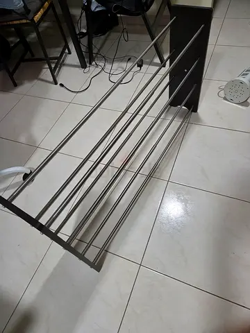 2 x Metal multi-tier shoe rack / organizer - slim stainless finish Can Be extended