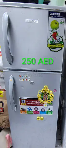Geepas Double Door Refrigerator - Good Working Condition, 250 AED