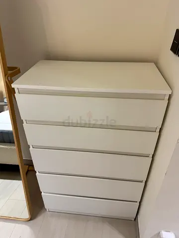 IKEA white 5- drawer chest - good condition