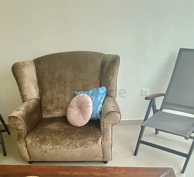 Comfortable oversized Velvet Wingback Armchair