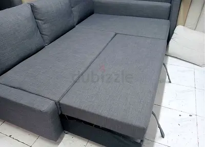 Grey Fabric Pull-Out Sofa Bed
