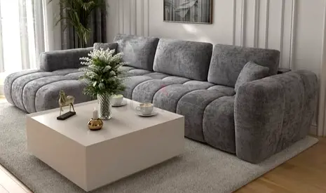 Light gray colour 4 seater L shape Sofa with cushion