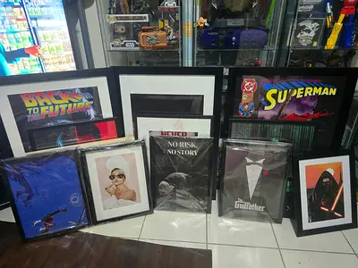 Collection of Framed Movie & Pop Culture Prints (Back to the Future, Superman, The Godfather, more)