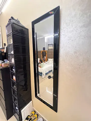 Modern Rectangular Wall Mirror with Black Frame