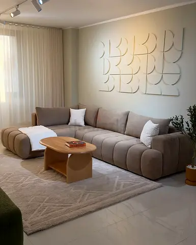 Modern Taupe L-Shaped Sectional Sofa