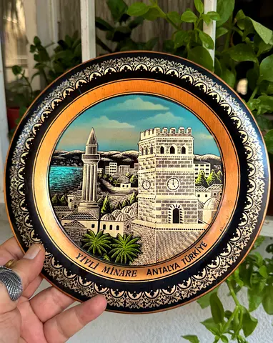 Decorative Souvenir Plate - Yivli Minare Antalya Türkiye