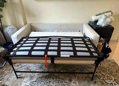 Modern Pull Out Sofa Bed in Light vimle