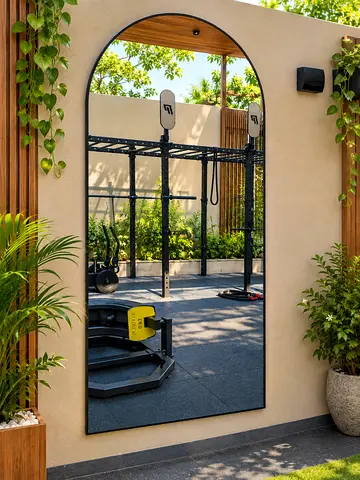 Large Arched Full-Length Wall Mirror – Modern Outdoor/Indoor Decor