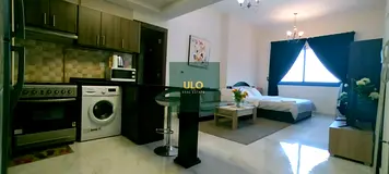 Furnished 1BR Studio Layout | Sydney Tower JVC | Balcony & Park Views