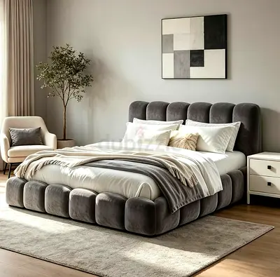 Upholstered Luxury Design King Size Bed Frame