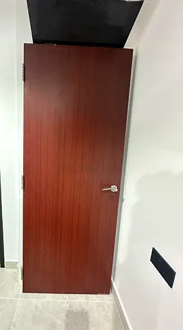 Solid Wooden Interior Door with Hinges and Handle - Used