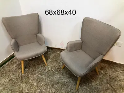 2-modern fabric accent armchairs