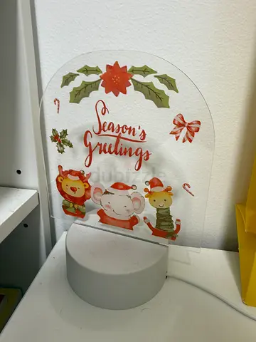 LED Acrylic Christmas 'Season's Greetings' Decorative Light for KIDS