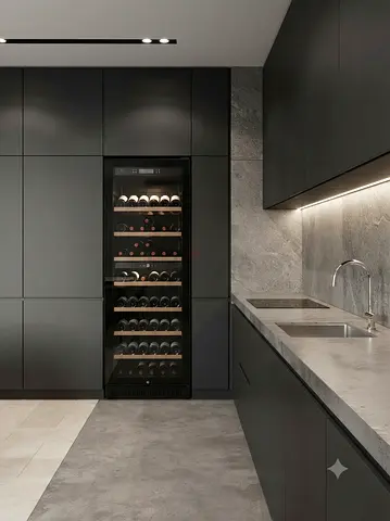Tall Glass-Door Wine Cooler & Beverage Fridge – Good Condition