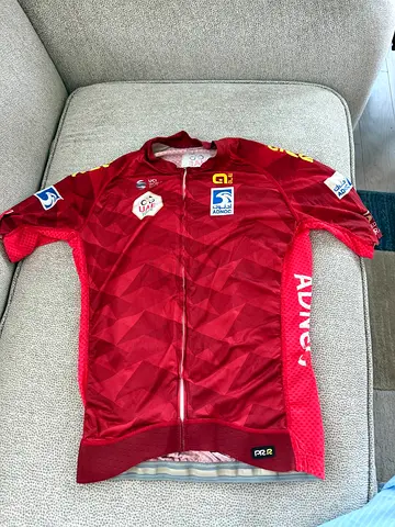 Red Short-Sleeve Cycling Jersey (ADNOC) - Size M