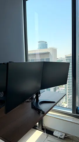 Dual 24-27 inch Monitors on Adjustable Stand - Good Condition