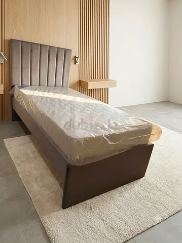 Wooden Valvet Fabric Single Bed Frame