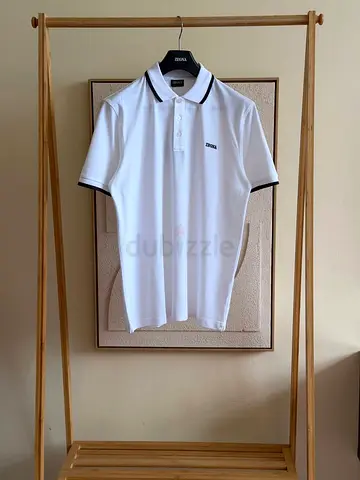Zegna men's white polo t shirt