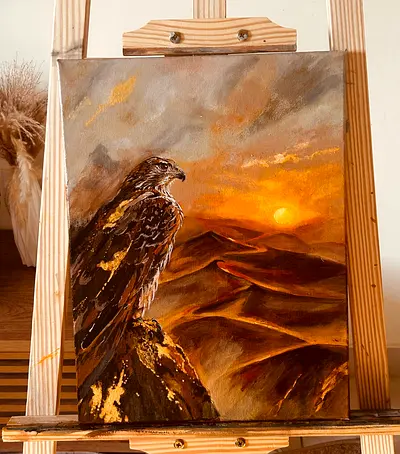 Original Hand-Painted Acrylic Painting 🦅🌅
