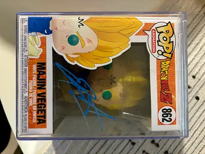 Autographed Funko Pop! Dragon Ball Z - Majin Vegeta #862 (in case)