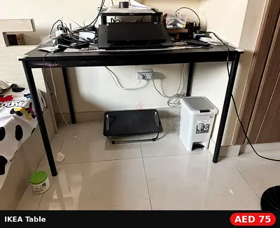 IKEA black computer/office table - sturdy, good condition