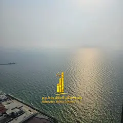 Sea view. Luxury apartment, first occupancy. Two bedrooms, living room, and balcony. Ajman Corniche