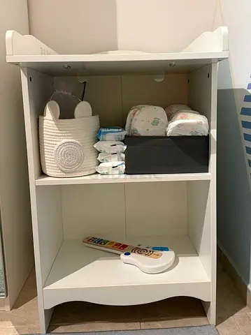IKEA White Baby Changing Table / Storage Shelf - Compact and Clean