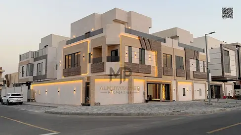 🏡 For Sale | Luxury Corner Villa in Al Hoshi – Sharjah ✨ Private Pool + Independent Apartment | Built-up Area: 5,495 sq. ft. | High-End Finishing | O