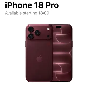 Apple 18 pro burgundy