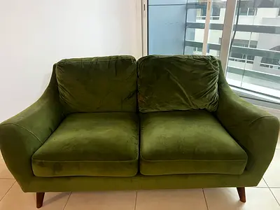 Green 2-Seater + 3-seater Velvet Sofa