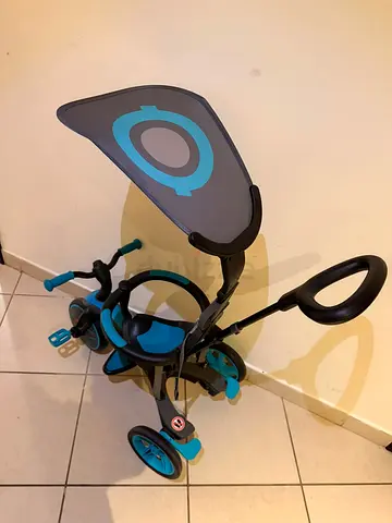 3-in-1 Blue Toddler Trike with Push Handle and Sun Canopy - Good Condition